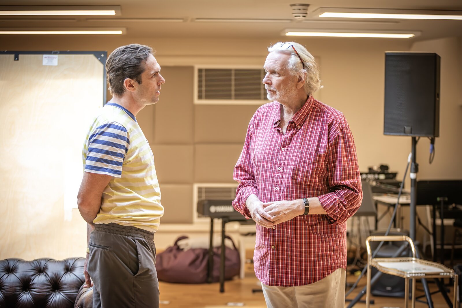 Director Hugh Wooldridge and Sam Harrison in rehearsal, Jeeves Takes Charge